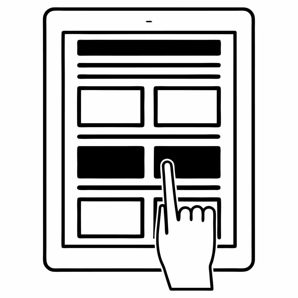 Close up of hand swiping on glowing tablet during Cyber Monday sale Clean vector