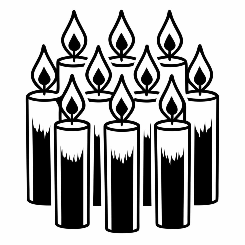 Close Up of New Year Candles Clean vector