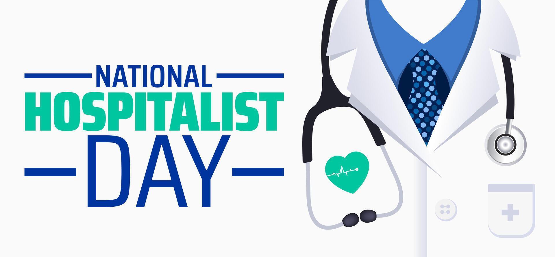 National Hospitalist Day background banner or poster design template with medical design vector