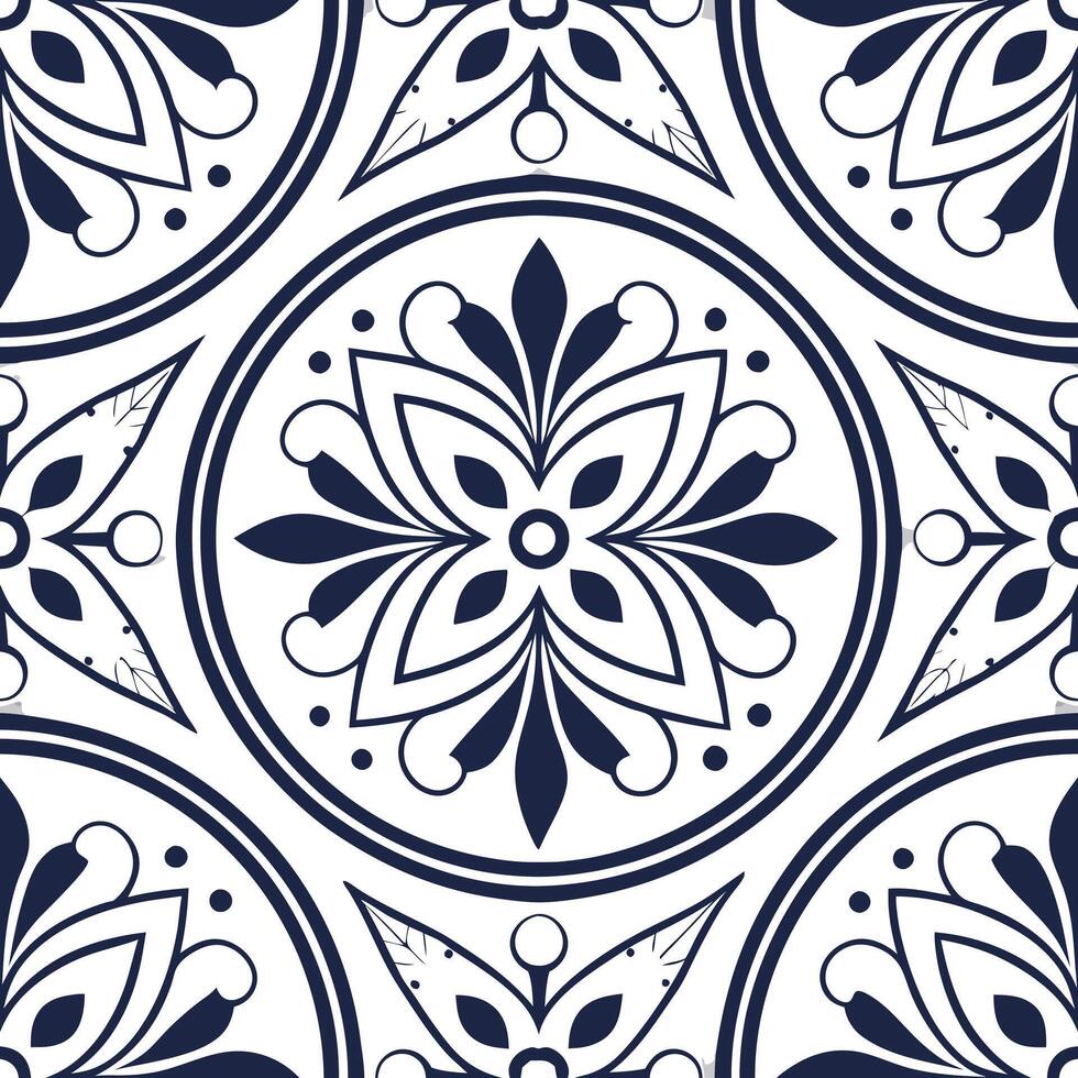Combine European Renaissance art influences with modern seamless tile patterns using floral and classical art forms Clean vector