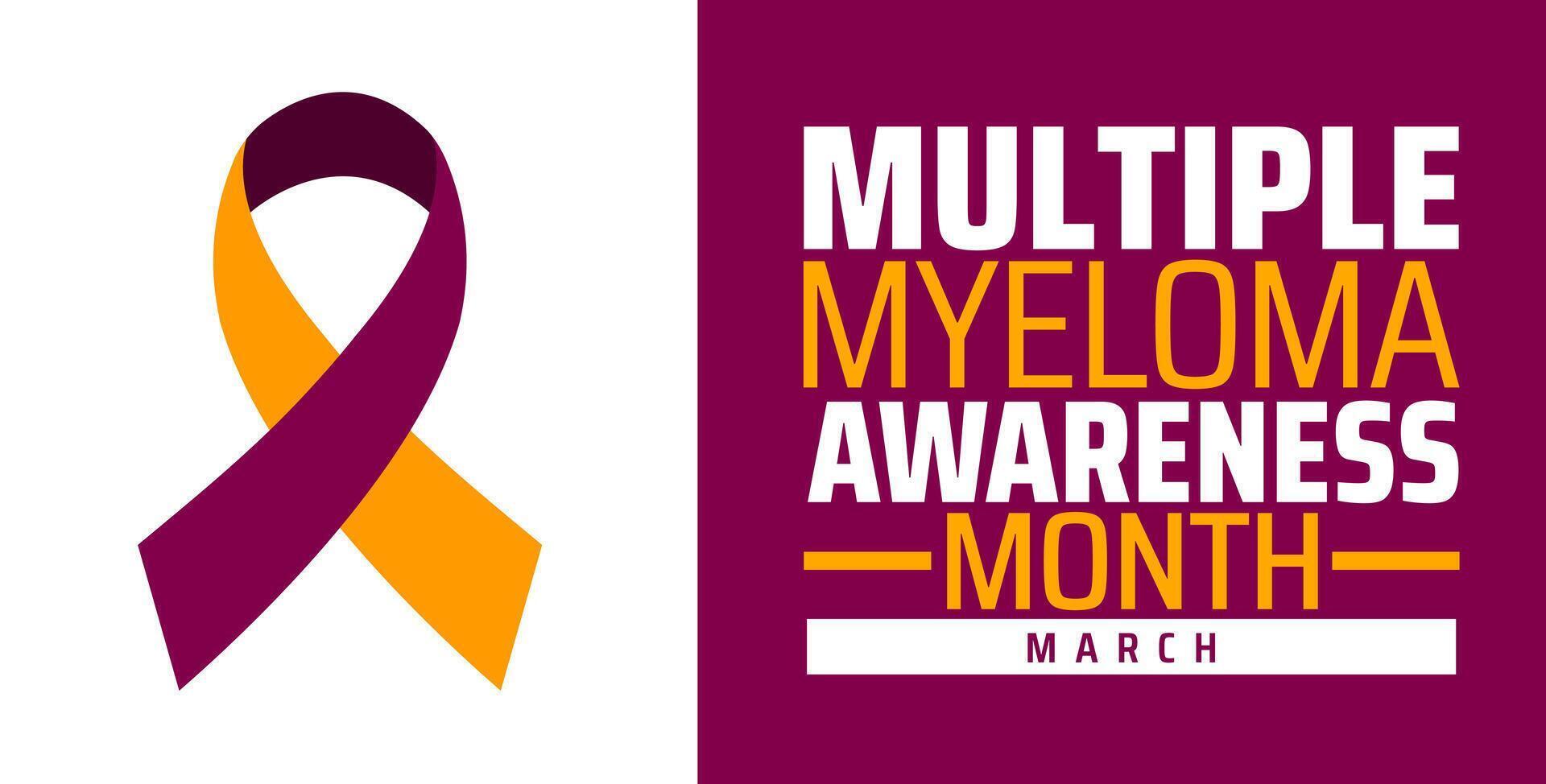 Multiple Myeloma Awareness Month background banner or poster design vector