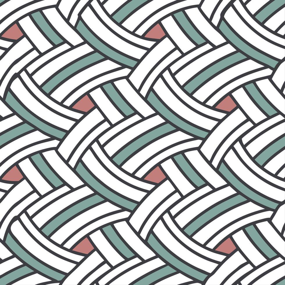 Compose a seamless ethnic inspired tile pattern with geometric weaves layered textures and dynamic gradient colorations Clean vector