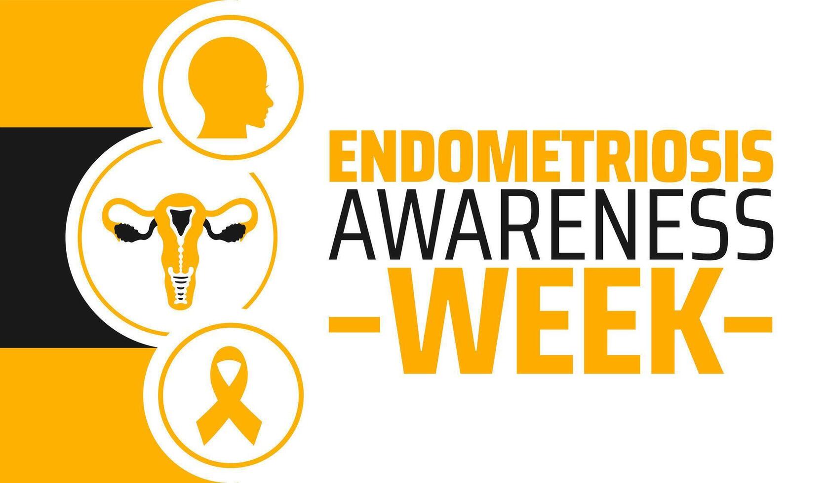 Endometriosis awareness week background banner or poster design template. observed every year in March. Holiday concept. Use to any Template, card, poster, placard, template. vector