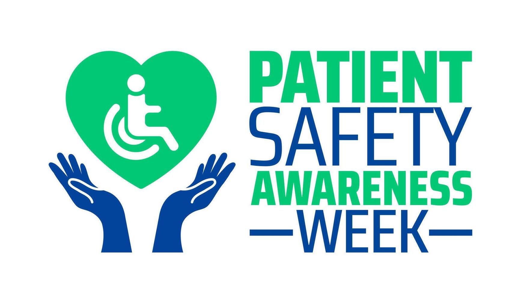 Patient Safety Awareness Week background banner with green color vector