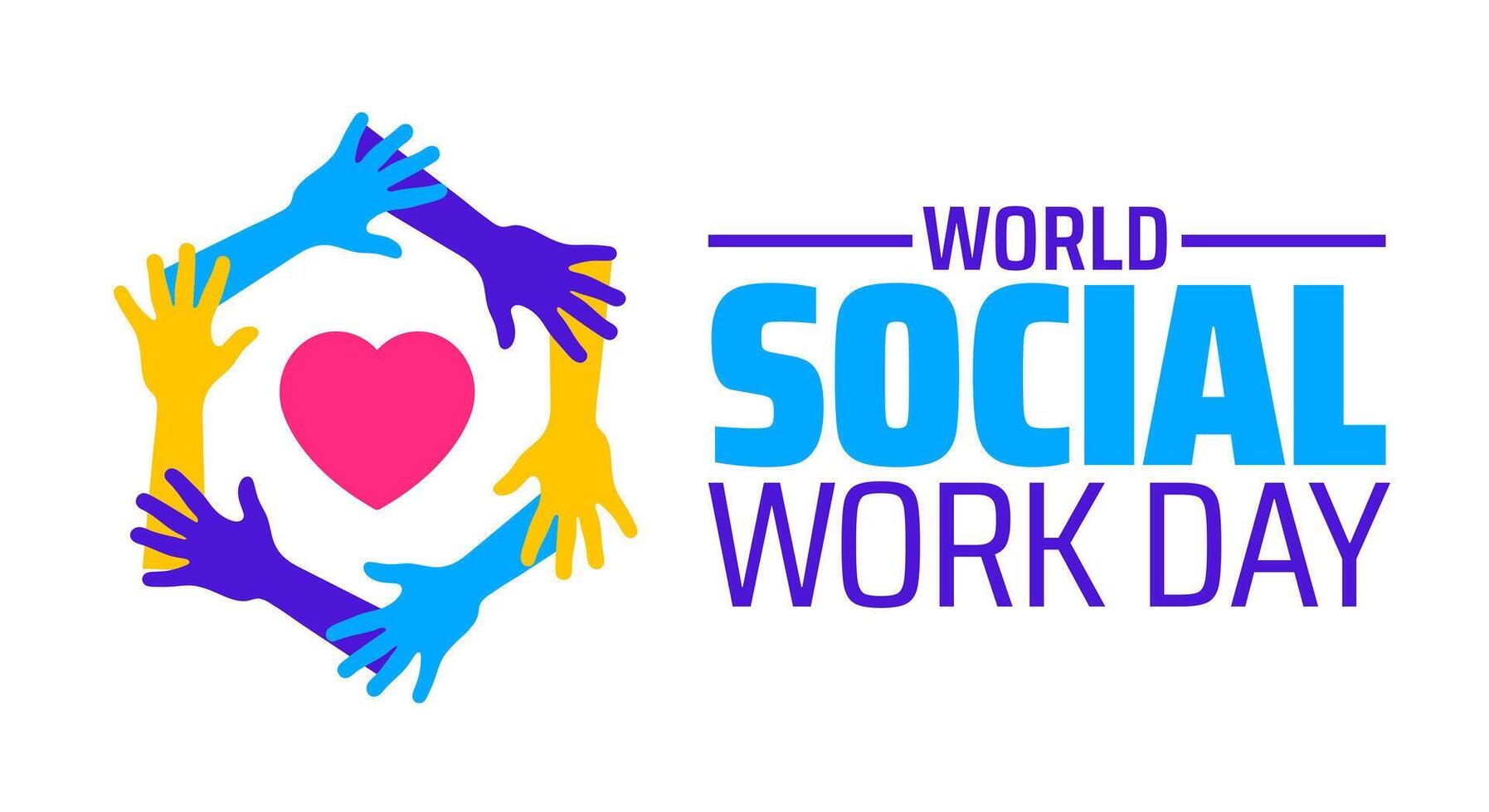 World Social Work Day background banner or poster design template. observed every year in March. Holiday concept. Use to any Template, card, poster, placard, template. vector