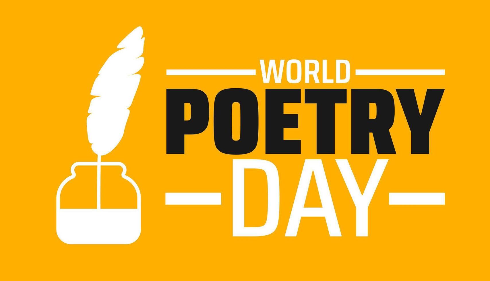 World Poetry Day background banner or poster design template. observed every year in March. Holiday concept. Use to any Template, card, poster, placard, template. vector