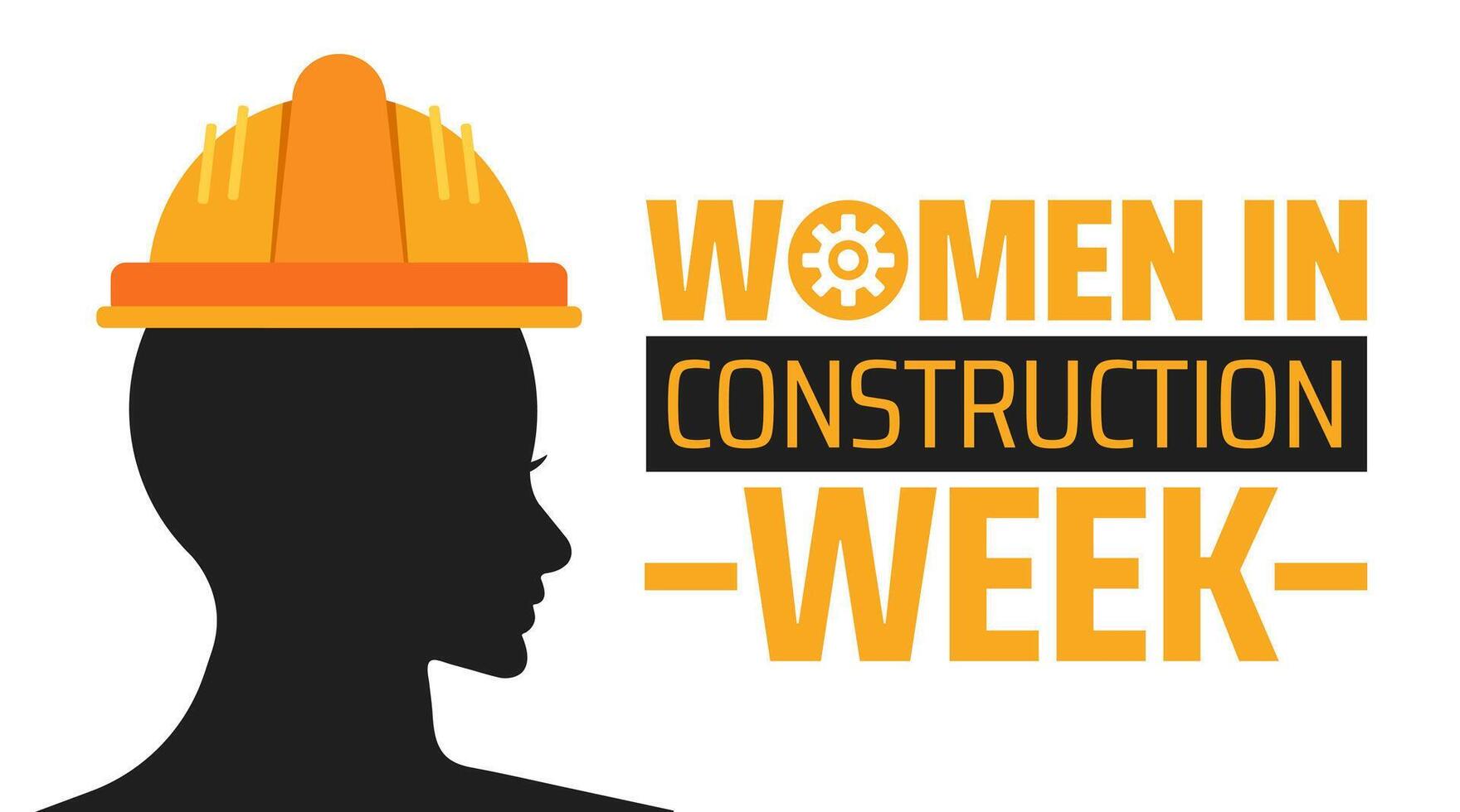 Women in construction week background banner or poster design template. observed every year in March. Holiday concept. Use to any Template, card, poster, placard, template. vector