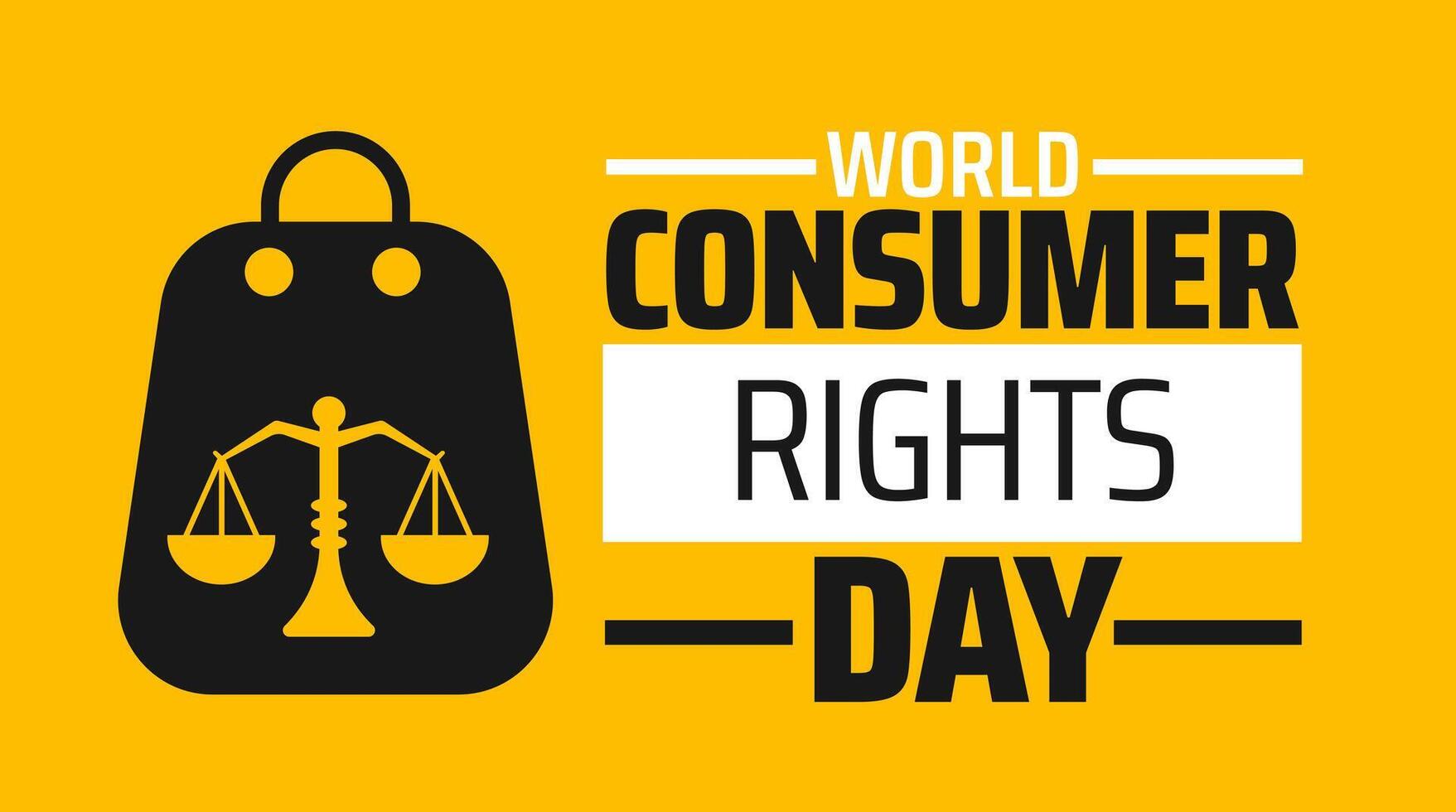 World Consumer Rights Day background banner or poster design template. observed every year in March. Holiday concept. vector