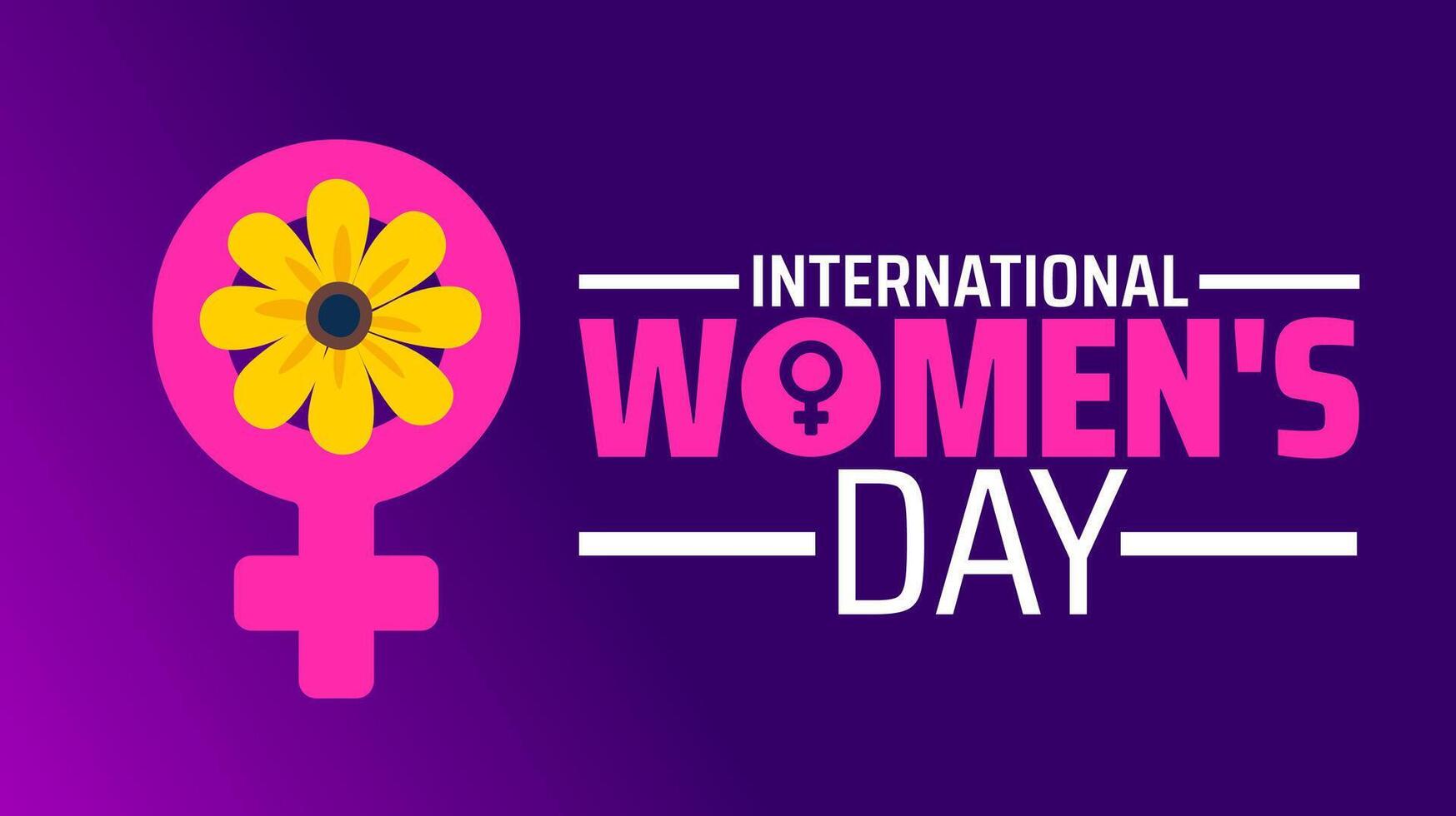 International Women's Day background banner or poster design template with women icon and flower. observed every year in March. Holiday concept. vector