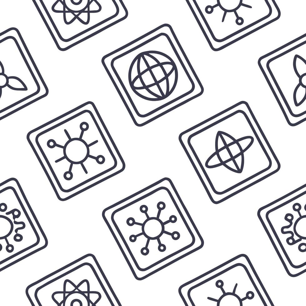 Create seamless futuristic tile patterns that showcase technological advancements using digital interfaces and isolated white balance Clean vector