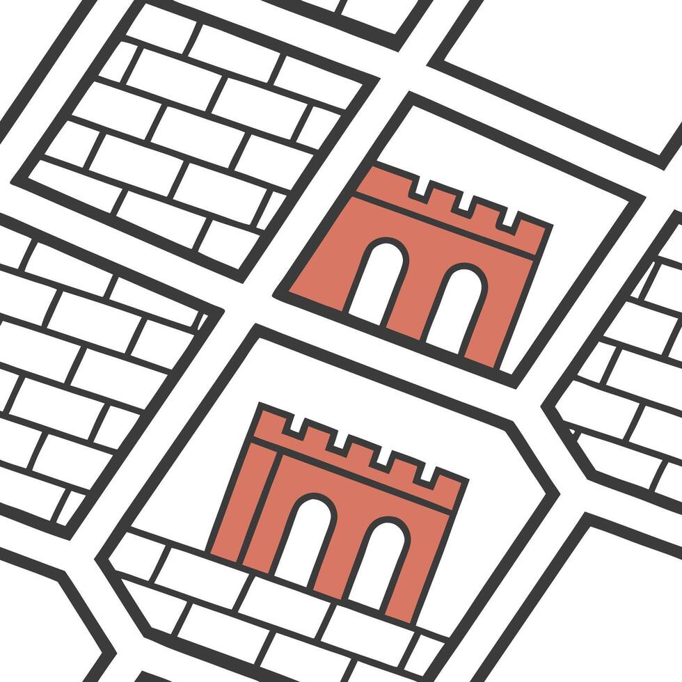 Create seamless tile patterns with traditional building materials such as brick and stone using geometric shapes and balanced white space for a contemporary style Clean vector