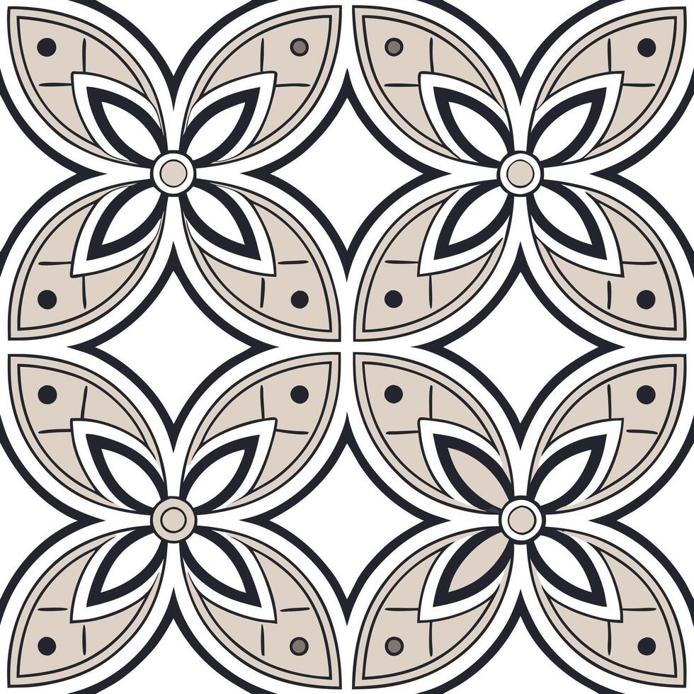 Create symmetrical cultural tile patterns using repeated weaving motifs varying tones and intricate patterns throughout Clean vector