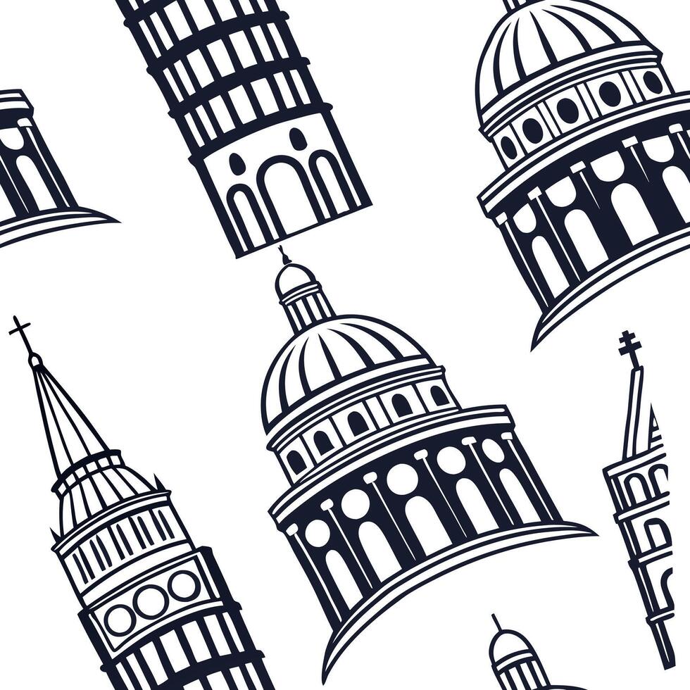 Curate seamless cultural heritage designs featuring iconic traditional symbols set against isolated white backgrounds for refined art and design Clean vector