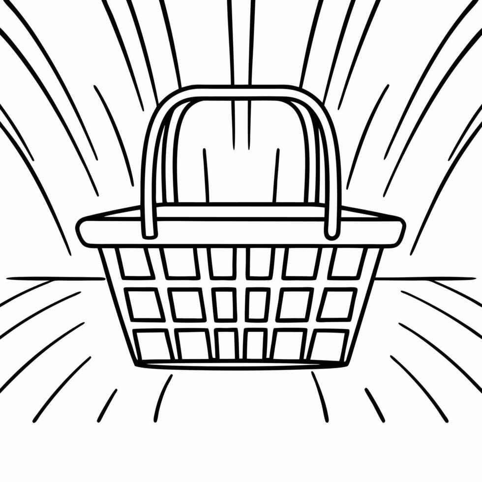 Cyber Monday shopping basket with abstract glowing lines Clean vector