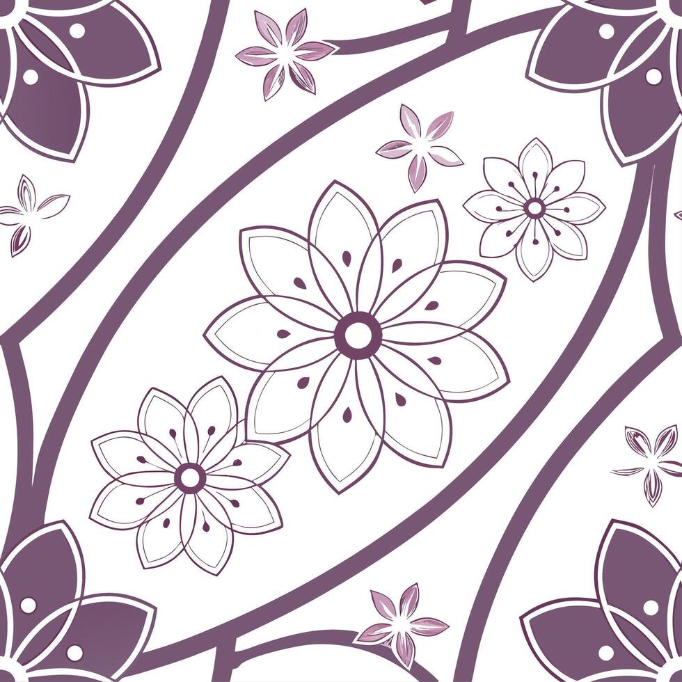 Design a seamless tile pattern based on traditional Japanese kimono fabrics using delicate floral patterns and soft color contrasts Clean Set 5 vector