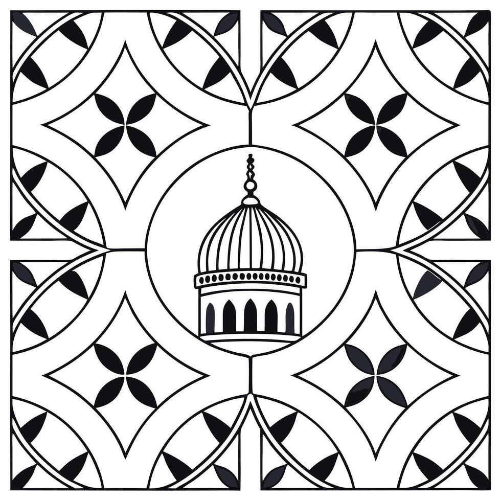 Design mosaic like tile sequences featuring stylized cultural icons bold lines moderate color contrasts polished final look Clean vector