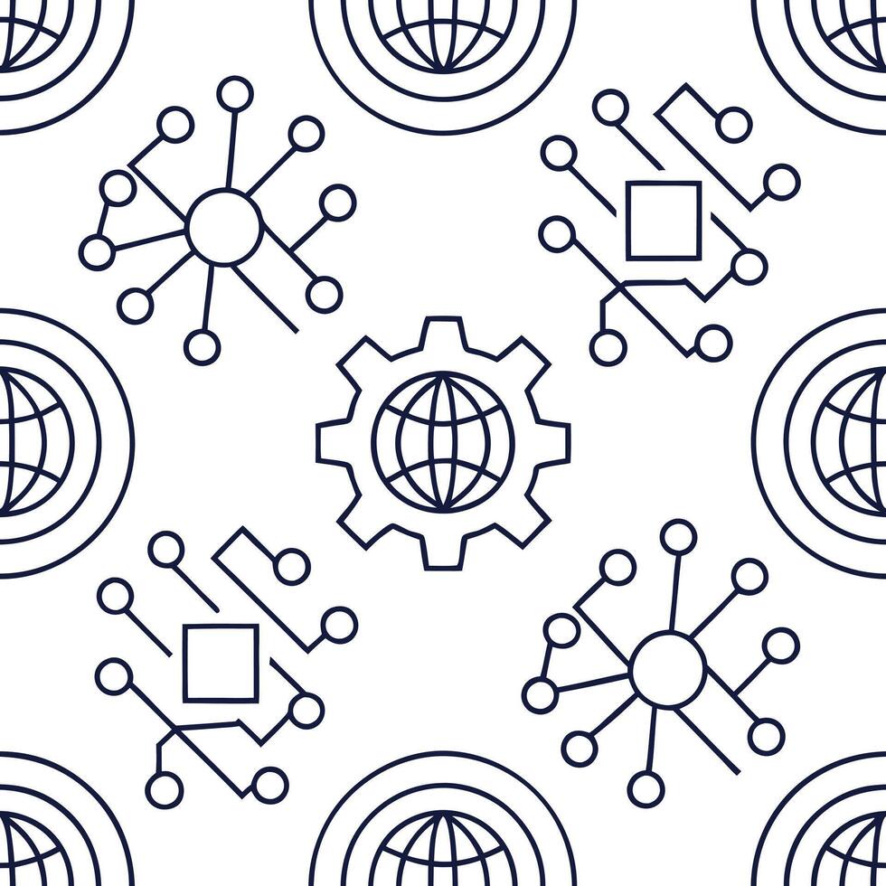 Design seamless futuristic tile patterns using technology inspired elements and isolated white backgrounds perfect for digital interfaces Clean vector