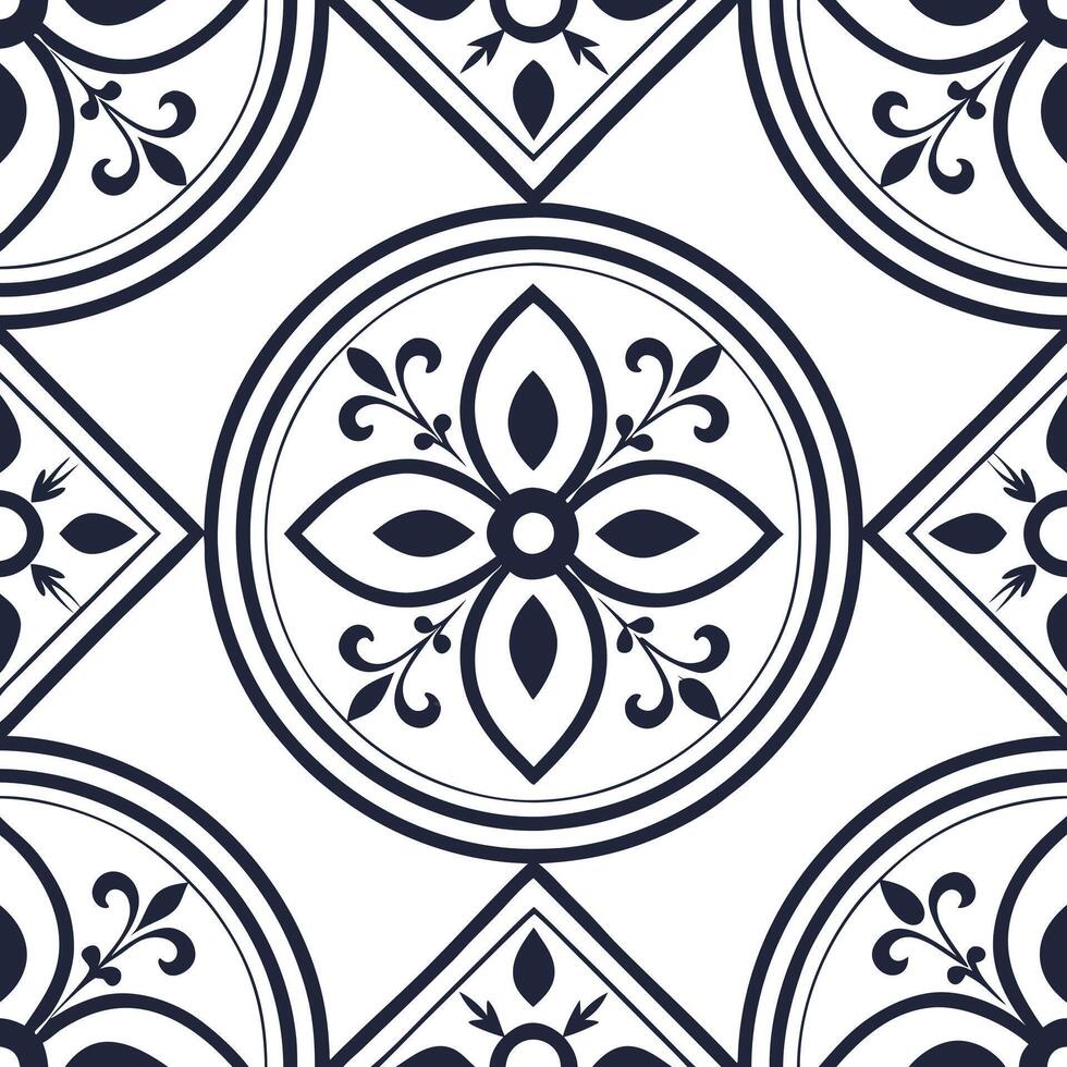 Design seamless pattern with vintage frames ornate tiles isolated elements white background for elegant branding Clean vector