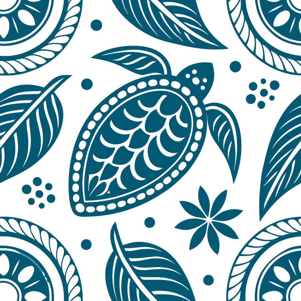 Design seamless tile patterns based on indigenous Pacific Islander symbols emphasizing oceanic motifs and natural textures Clean vector