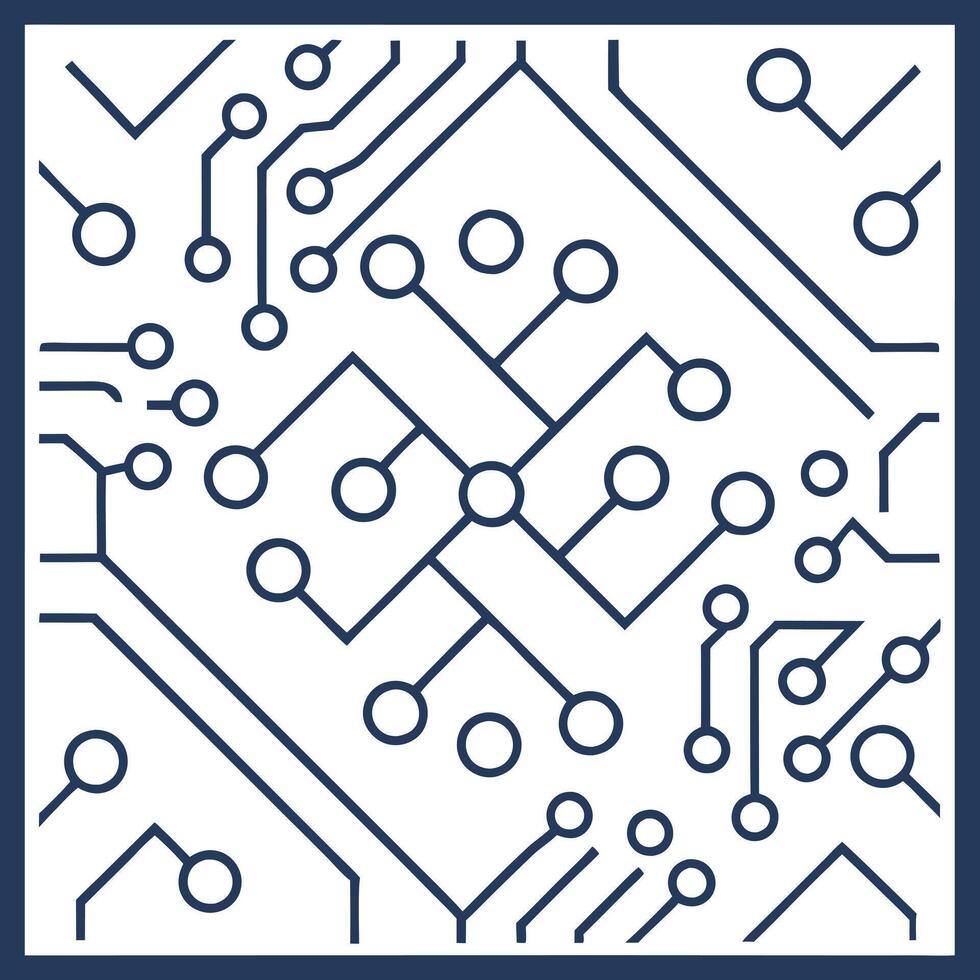 Design seamless tile patterns using intricate circuit board layouts with isolated white balance for modern digital branding and futuristic tech visuals Clean vector