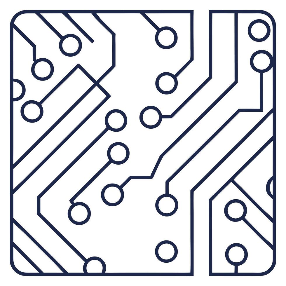 Design seamless tile patterns with detailed circuit board traces and component symbols on isolated white backgrounds for modern digital interfaces Clean vector