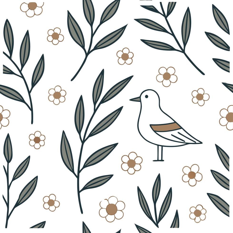Design seamless tile pattern using local Scandinavian symbols focusing on minimalist motifs and natural earthy tones Clean Set 2 vector