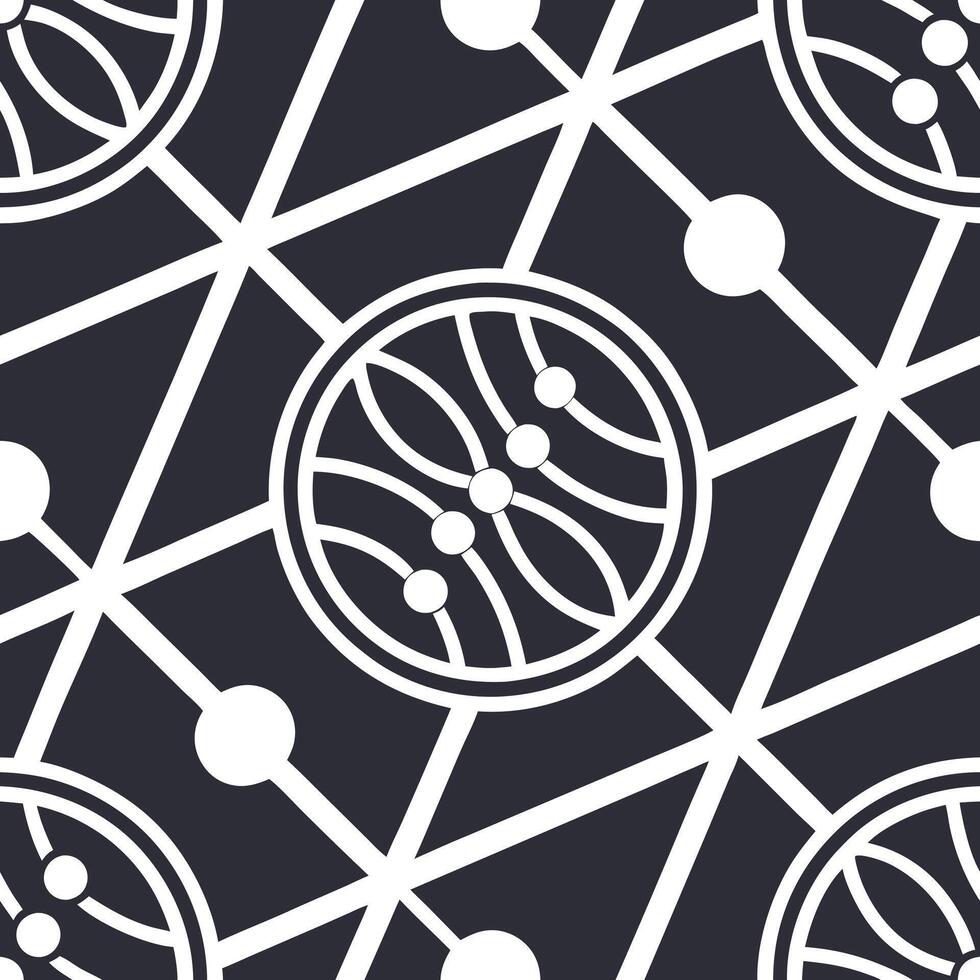 Develop futuristic digital grid seamless pattern featuring dynamic pixel arrays and luminous isolated white balance elements in symmetrical tile design Clean vector