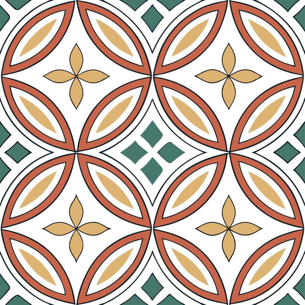 Develop seamless tile designs using festive ethnic patterns clean geometric symbols and a combination of bright colors with white balance Clean vector