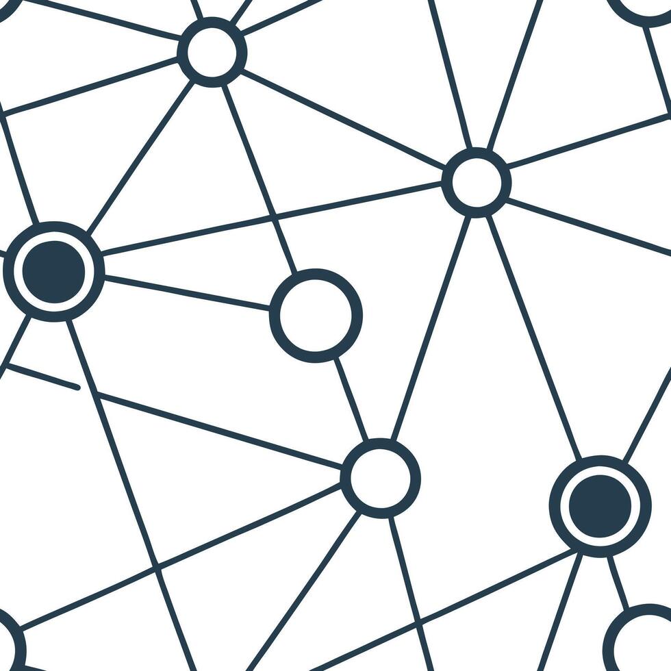 Develop sleek cyber lines across a futuristic seamless tile integrating white balanced data hubs and light nodes Clean vector
