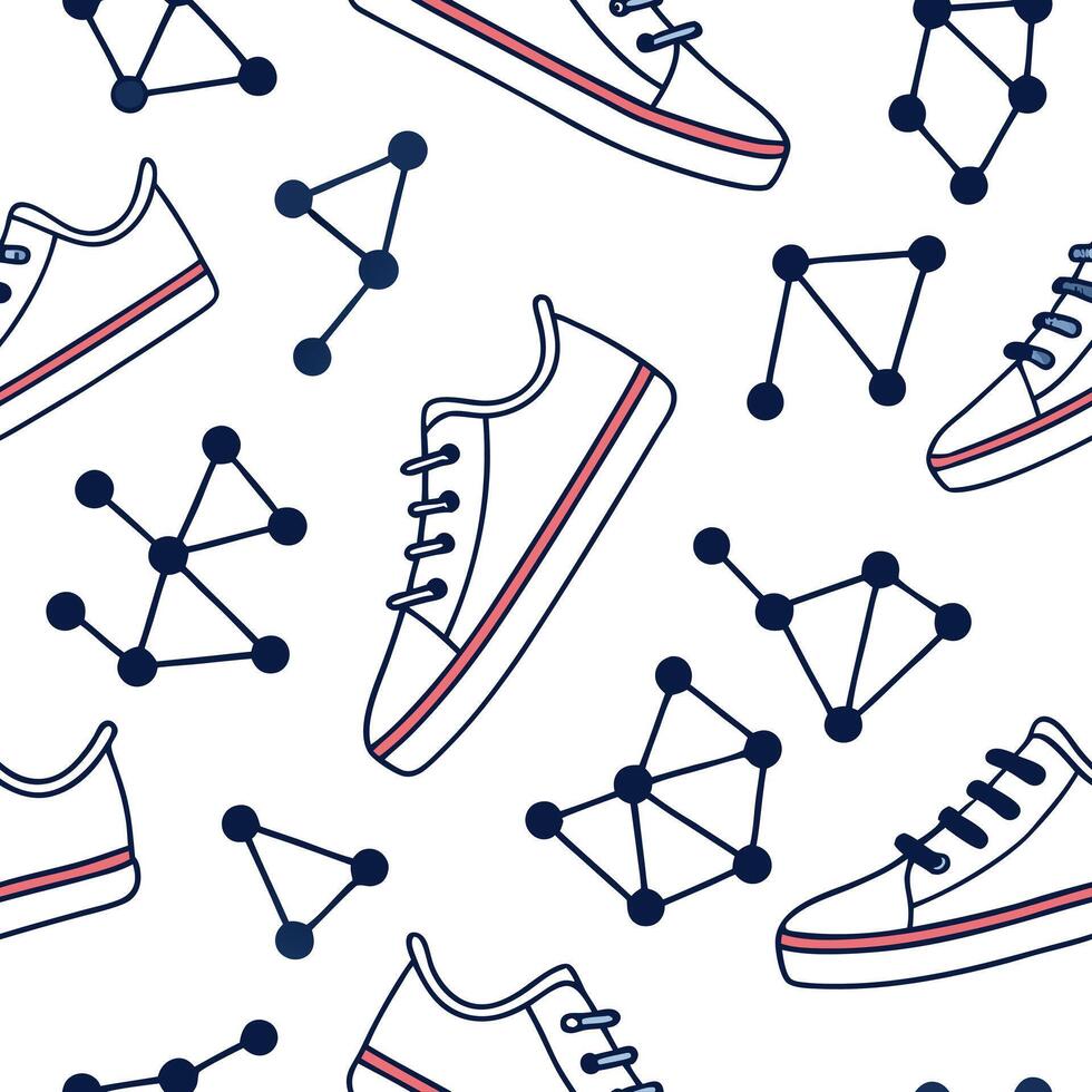 Devise node based AI tile repeats mixing glitch inspired highlights subtle geometric forms and white emptiness catering to digital forward product lines or marketing visuals concep Square Clean vector