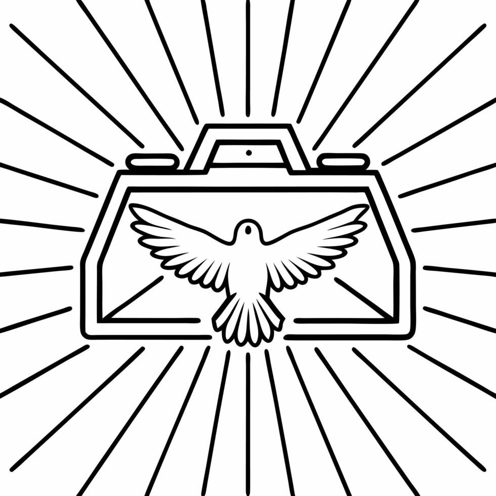 Digital glowing peace dove with abstract rays of light symbolizing peace on Human Rights Day Clean vector