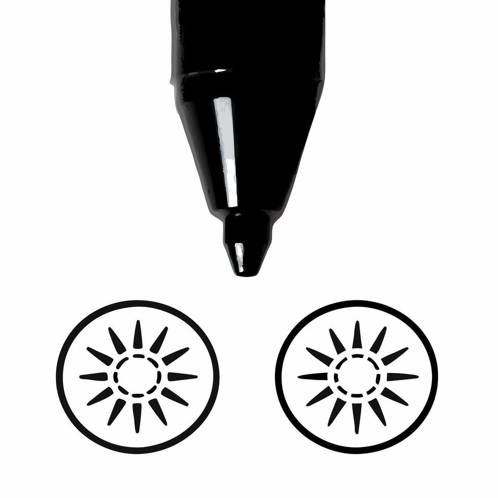 Digital pen with glowing Bhai Dooj icons Clean vector