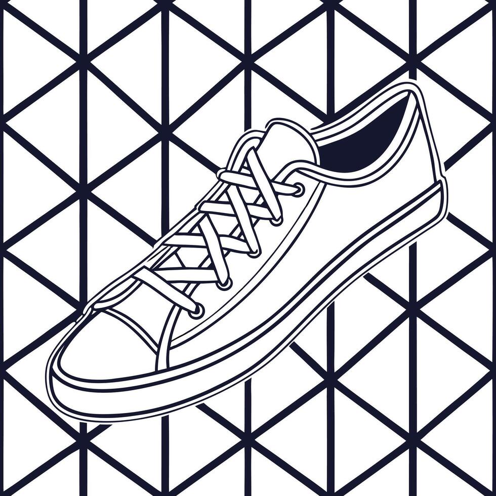 Dynamic seamless pattern featuring intersecting techno geometrics and angular lines arranged in a modern tiled grid with isolated whitebalance focus Clean vector