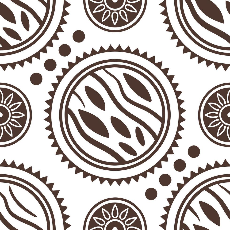 Ethnic patterns seamless design with animal prints and tribal symbols for an earthy wild inspired aesthetic Clean vector