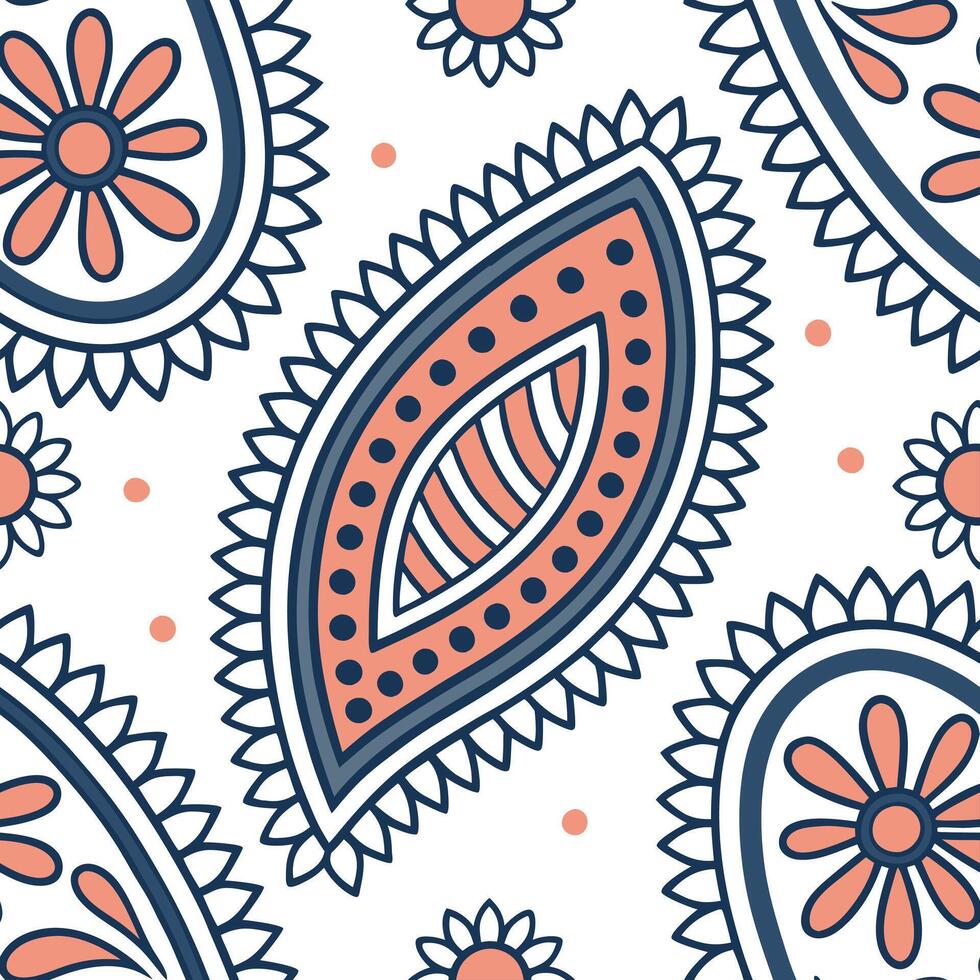 Ethnic patterns seamless design with hand drawn motifs and vibrant contrasting colors for a playful artistic cultural theme Clean vector