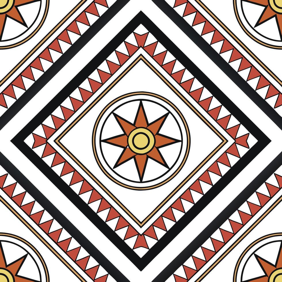 Ethnic patterns seamless design with geometric shapes and earthy tones for a modern organic vibe Clean vector