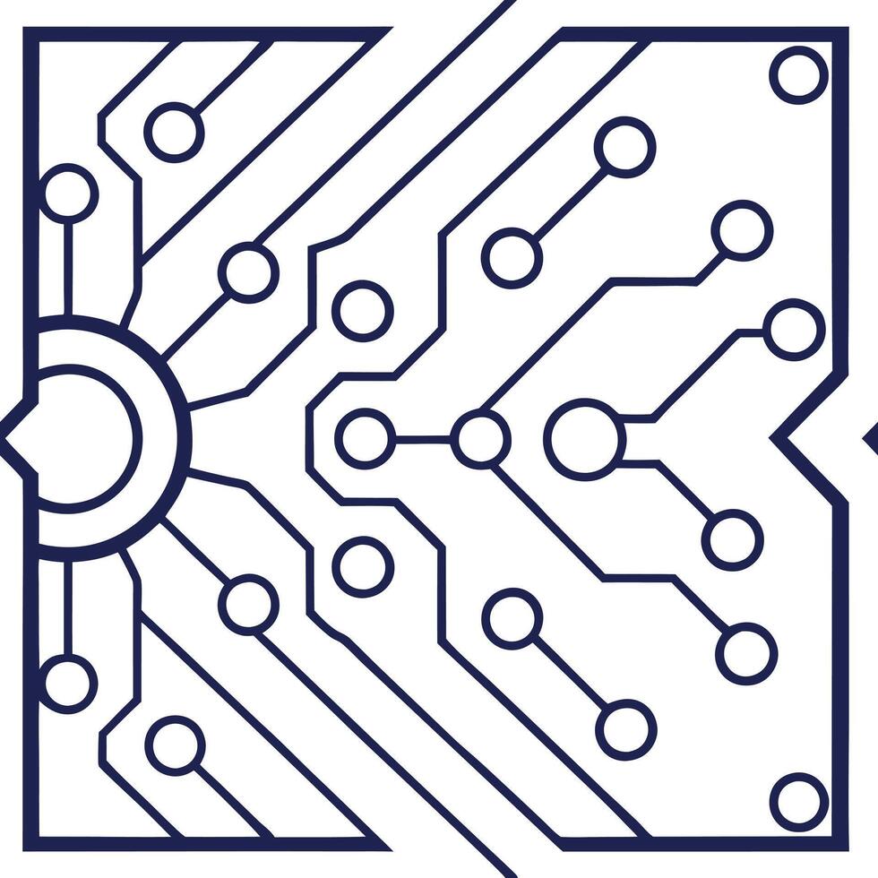 Evoke seamless pattern layered futuristic interfaces bright white balance circuit motifs new era synergy Clean vector