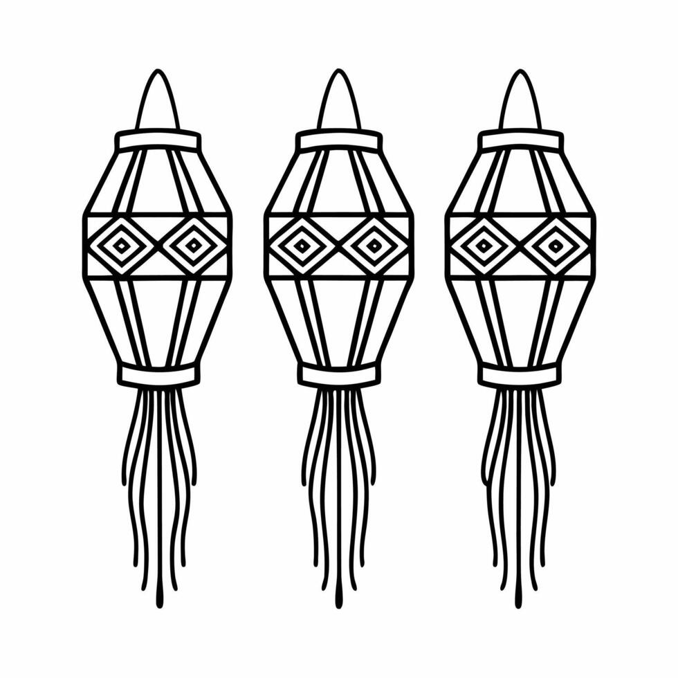 Flat Abstract digital art of Diwali lanterns and glowing patterns representing a cultural gathering Clean Set 6 vector