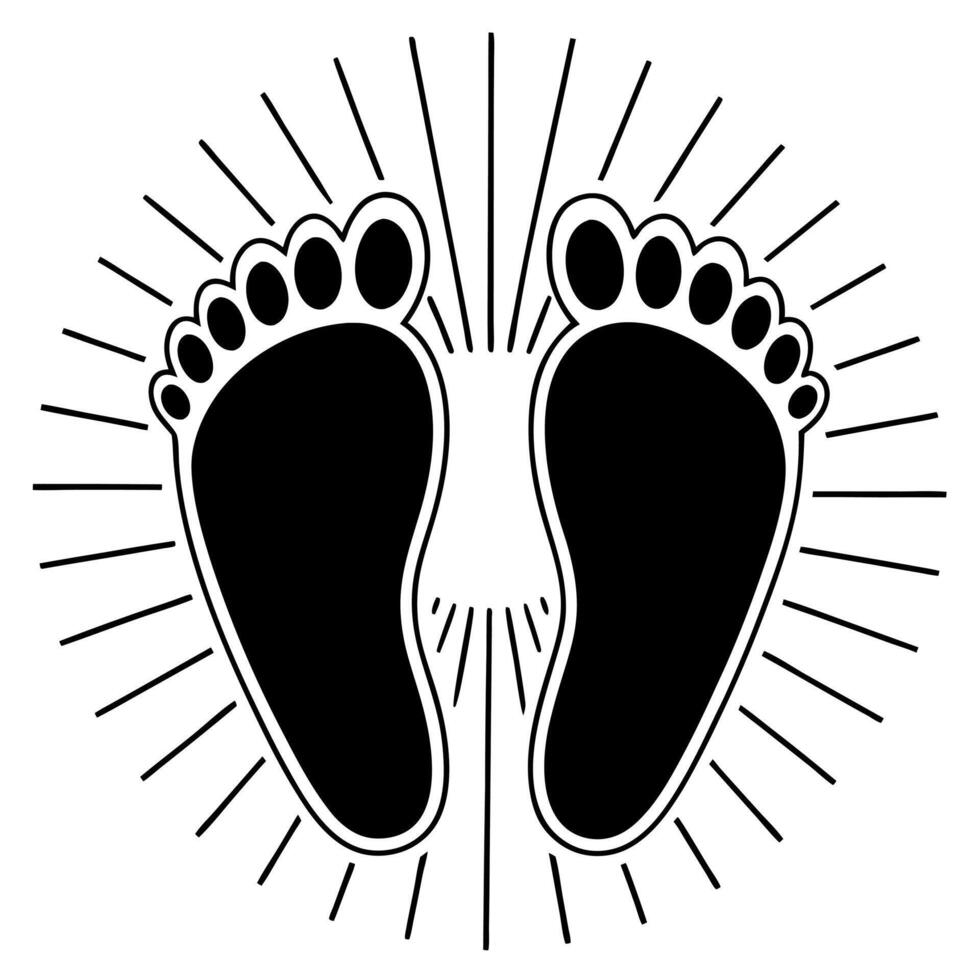 Flat Abstract Diwali Lakshmi footprint with glowing accents isolated on a white background Clean vector