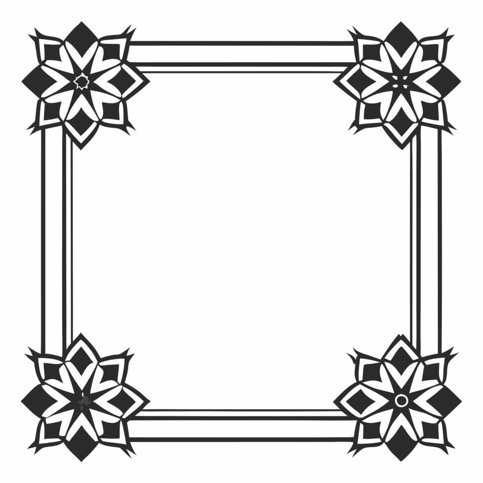 Flat Abstract Rangoli and Star Border with Copy Space Clean vector