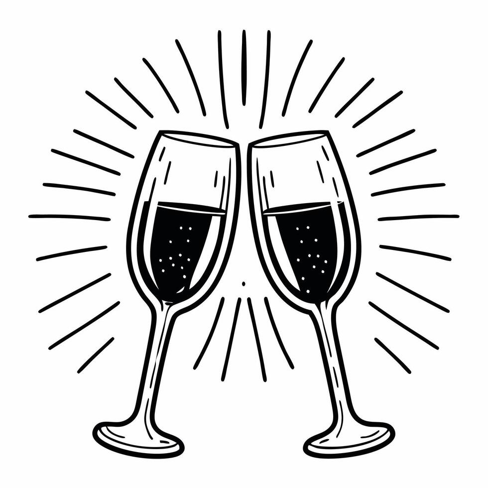 Flat Bokeh New Year Toast Clean vector
