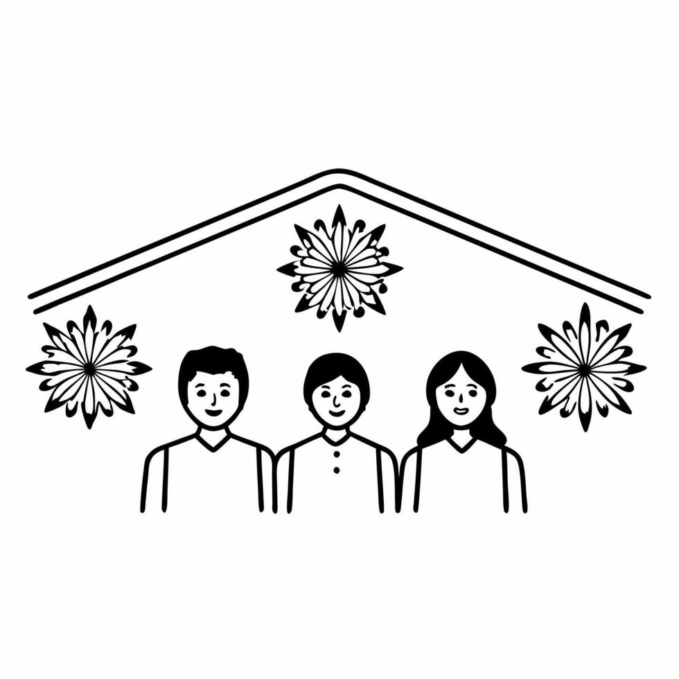 Flat Candid Festival Decorations Clean vector