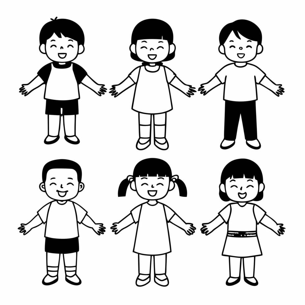 Flat Candid photo of children playing together outdoors symbolizing equal rights Clean vector