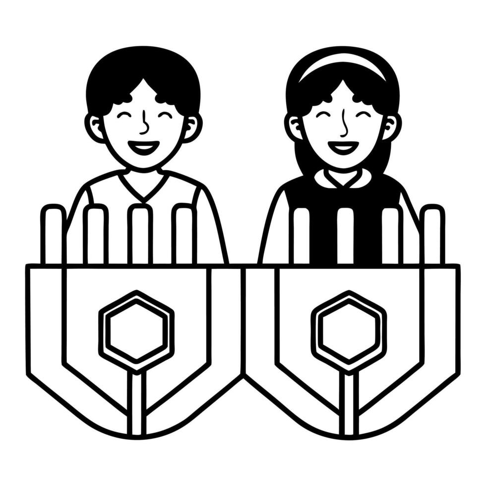 Flat Candid photo of children playing Hanukkah music with dreidels Clean vector