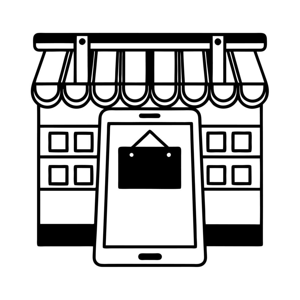 Flat Candid Shopper Redeeming Digital Coupon via App Clean vector