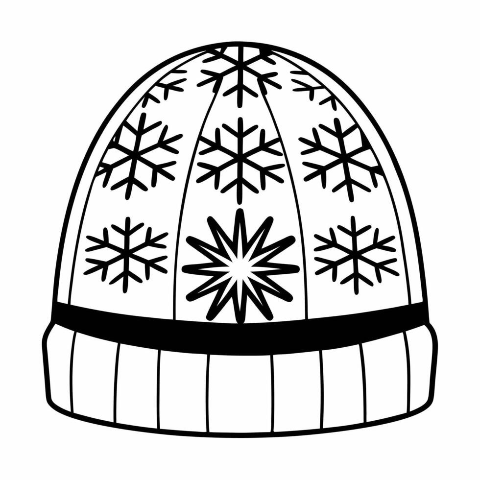 Flat Close up of a glowing winter hat with holographic snowflakes Clean vector