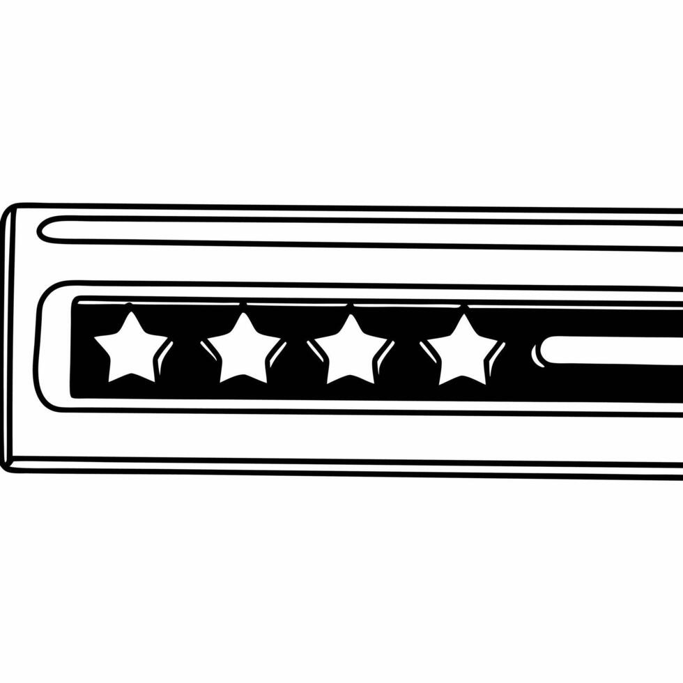 Flat Close up of a glowing product rating bar on ecommerce website Clean vector