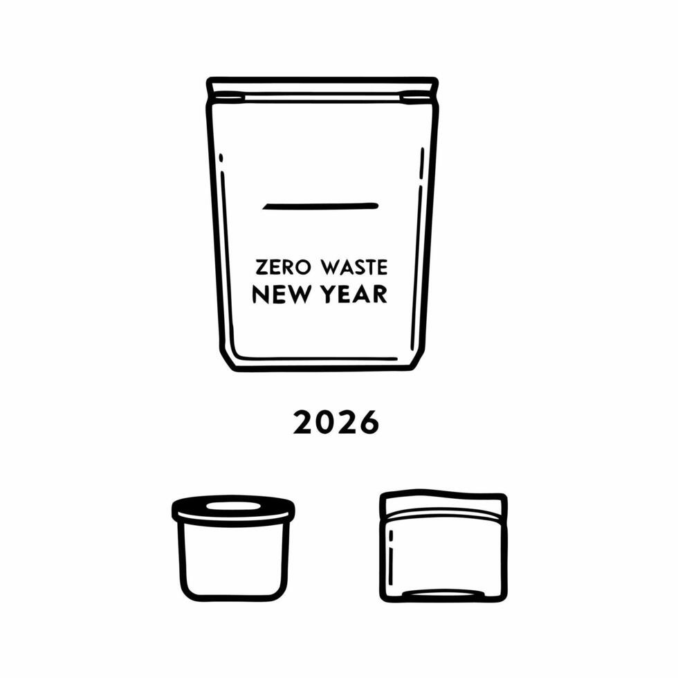 Flat Compostable Packaging Elements Clean vector
