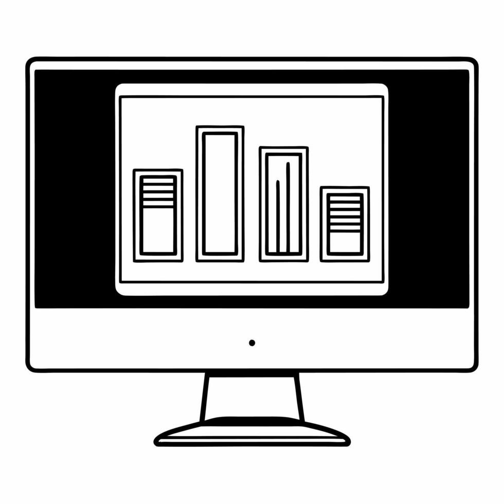Flat Desktop with Holographic Spending and Savings Charts Clean vector