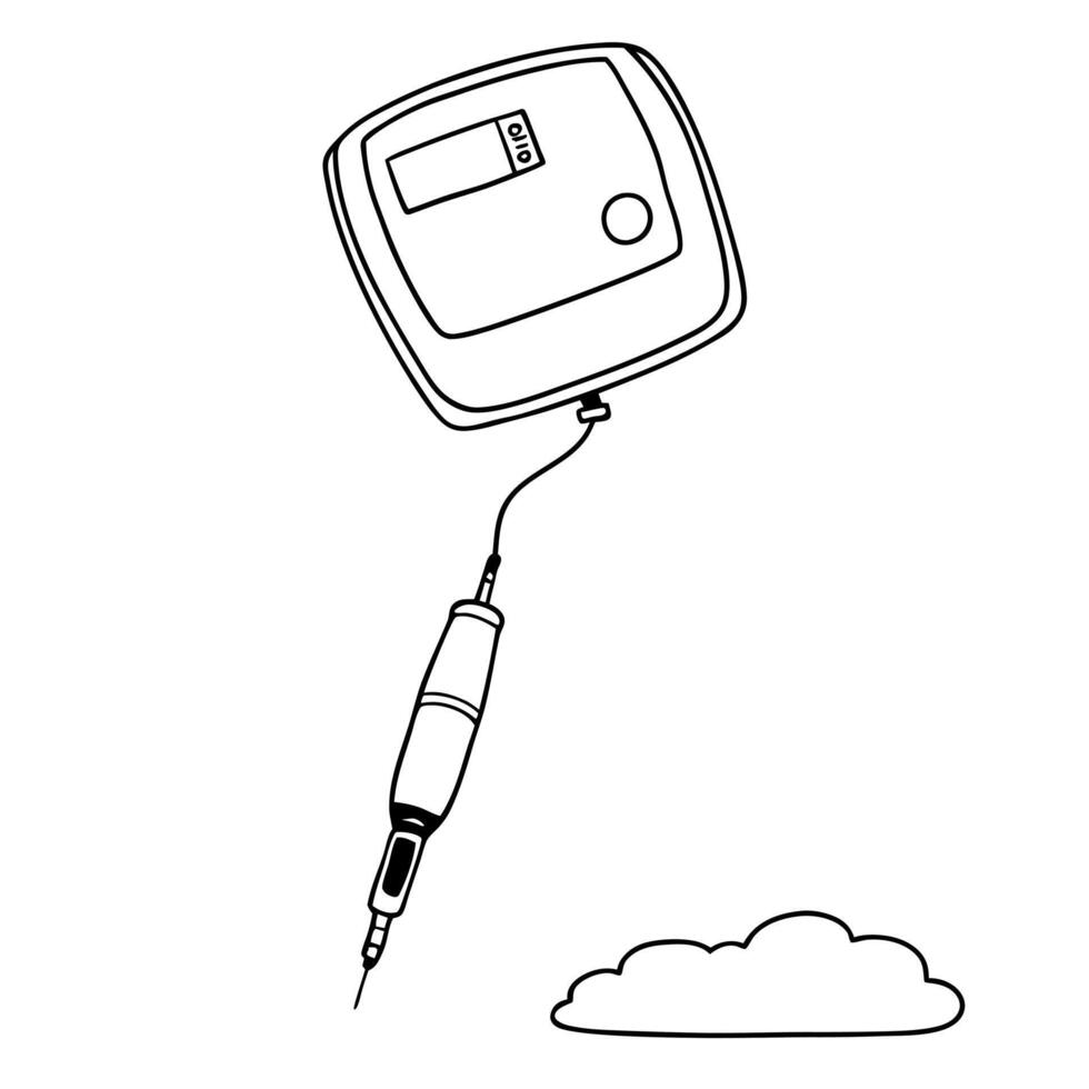Flat Floating diabetes awareness card and insulin pump on white background Clean vector